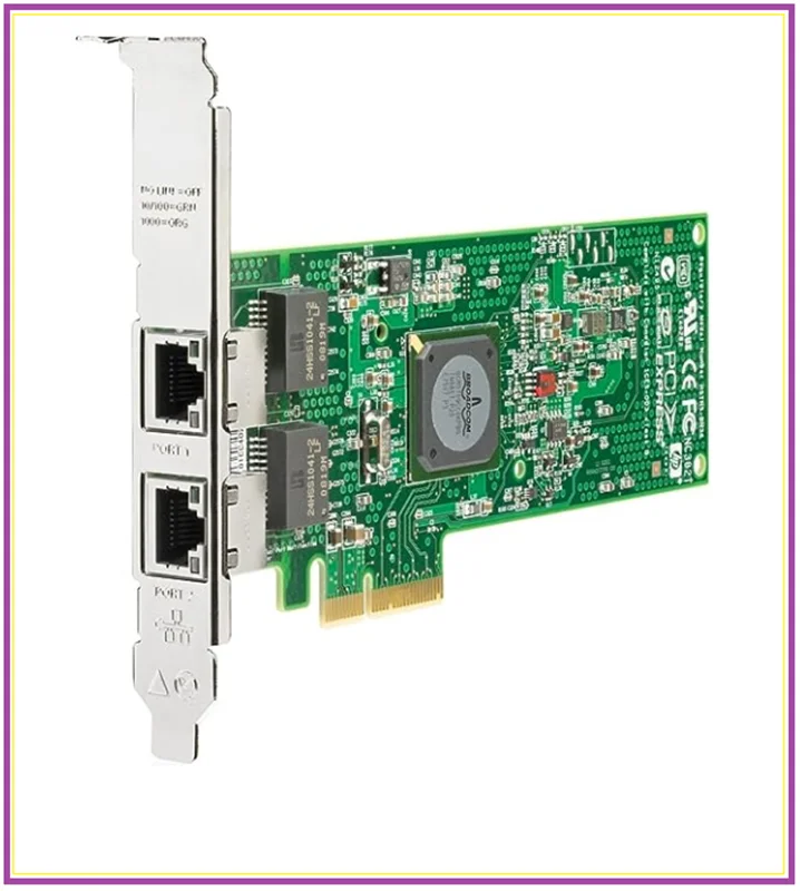 کارت شبکه 2پورت الکتریکال برد توسعه ای PCIe سرور اچ پی HP Proliant Servers 1Gb-Ethernet DP-RJ45-10/100/1000Base-T(Mb) NC382T PCI-e X4 NIC Electrical Network Adapter Card/Board Multifunction Gigabit Server Adapter (453055-001)(458492-B21)(458491-001)