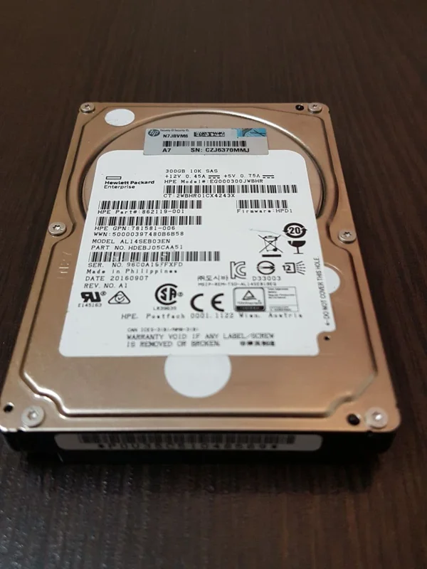 هارد سرور HPE server 300-GB 12G 10K  SFF SAS HDD (# 785067-B21)
