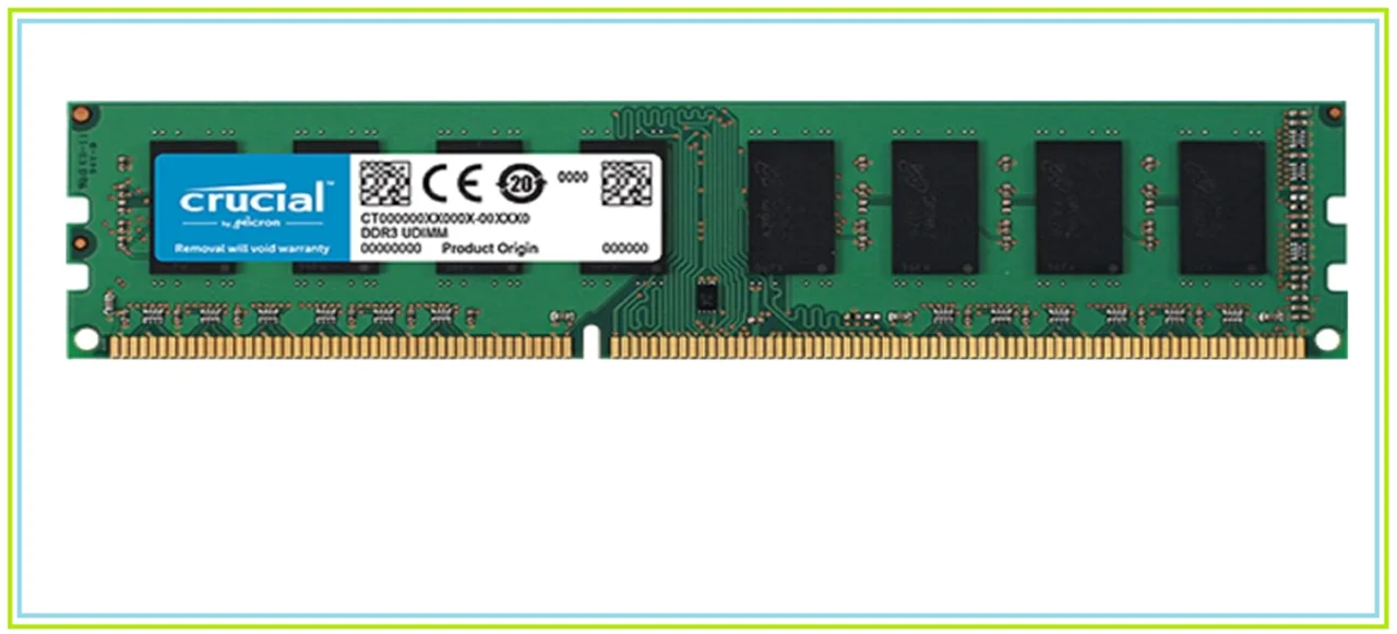 حـافظه رم کـامپیــوتـر دسـکتــاپ کـــروشیــال Crucial RAM 8GB DDR3 1600 MHz CL11 Desktop Memory (CT102464BD160B)
